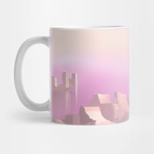 Castle Kingdom With Pink Sky Synthwave Light City Mug